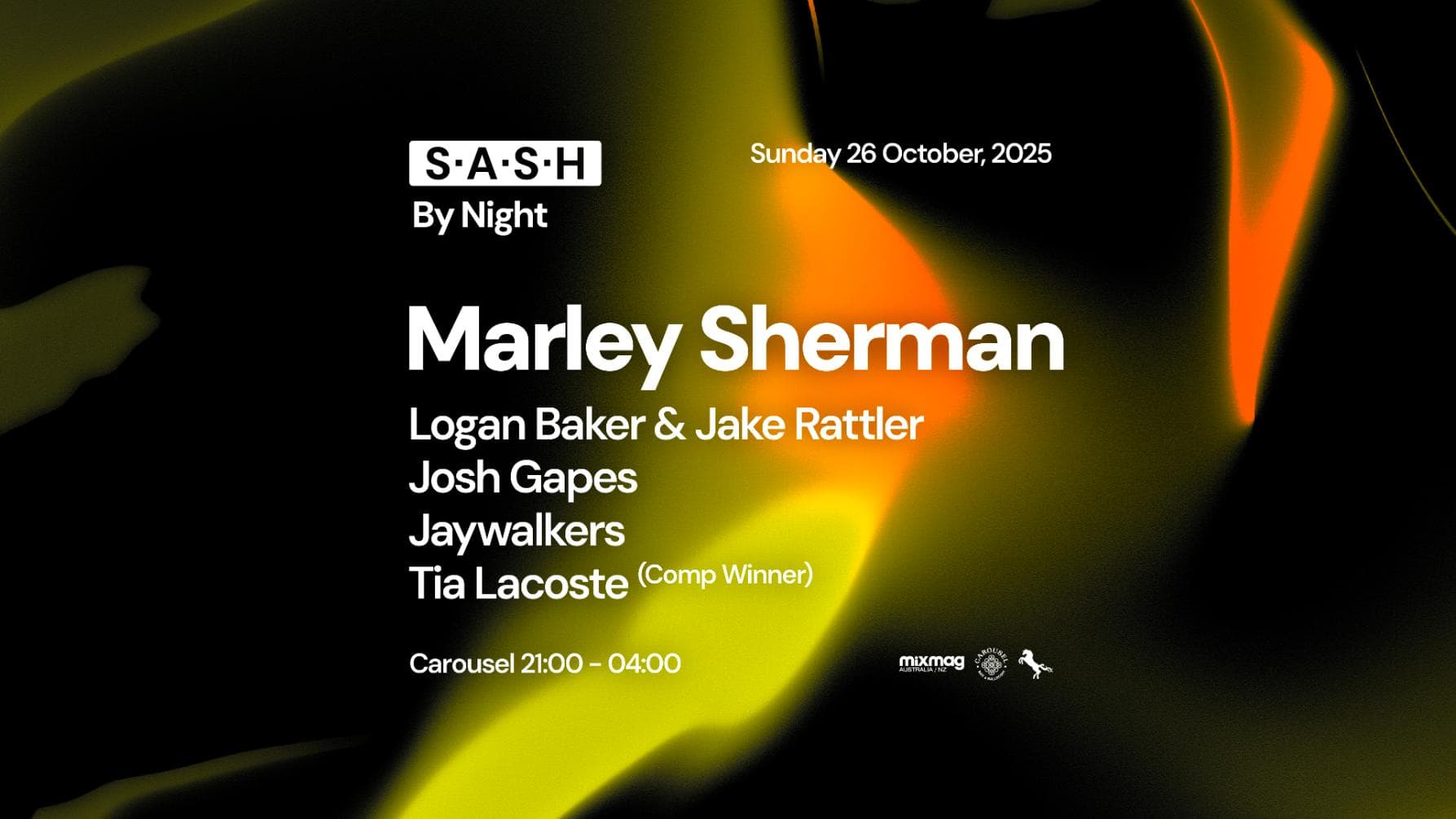 ★ S.A.S.H By Night ★ Marley Sherman ★ Sunday 26th October ★