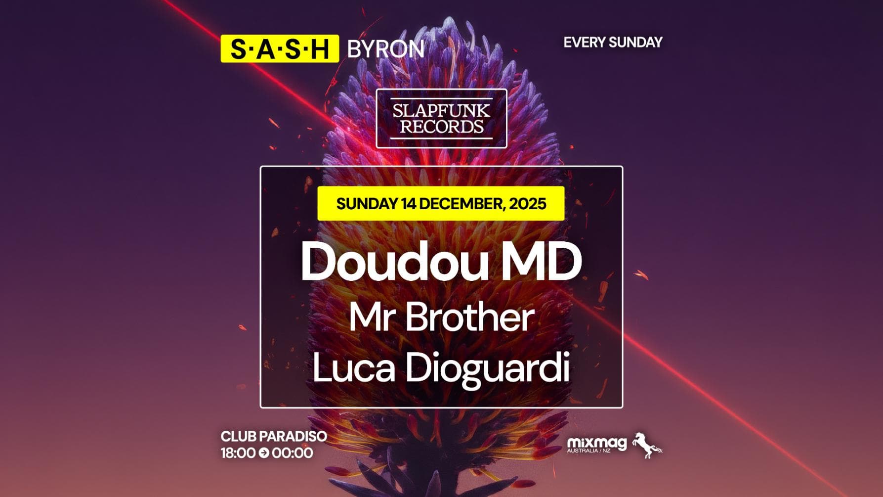 ★ S.A.S.H Byron ★ Slapfunk ★ Doudou MD ★ Sunday 14th December ★