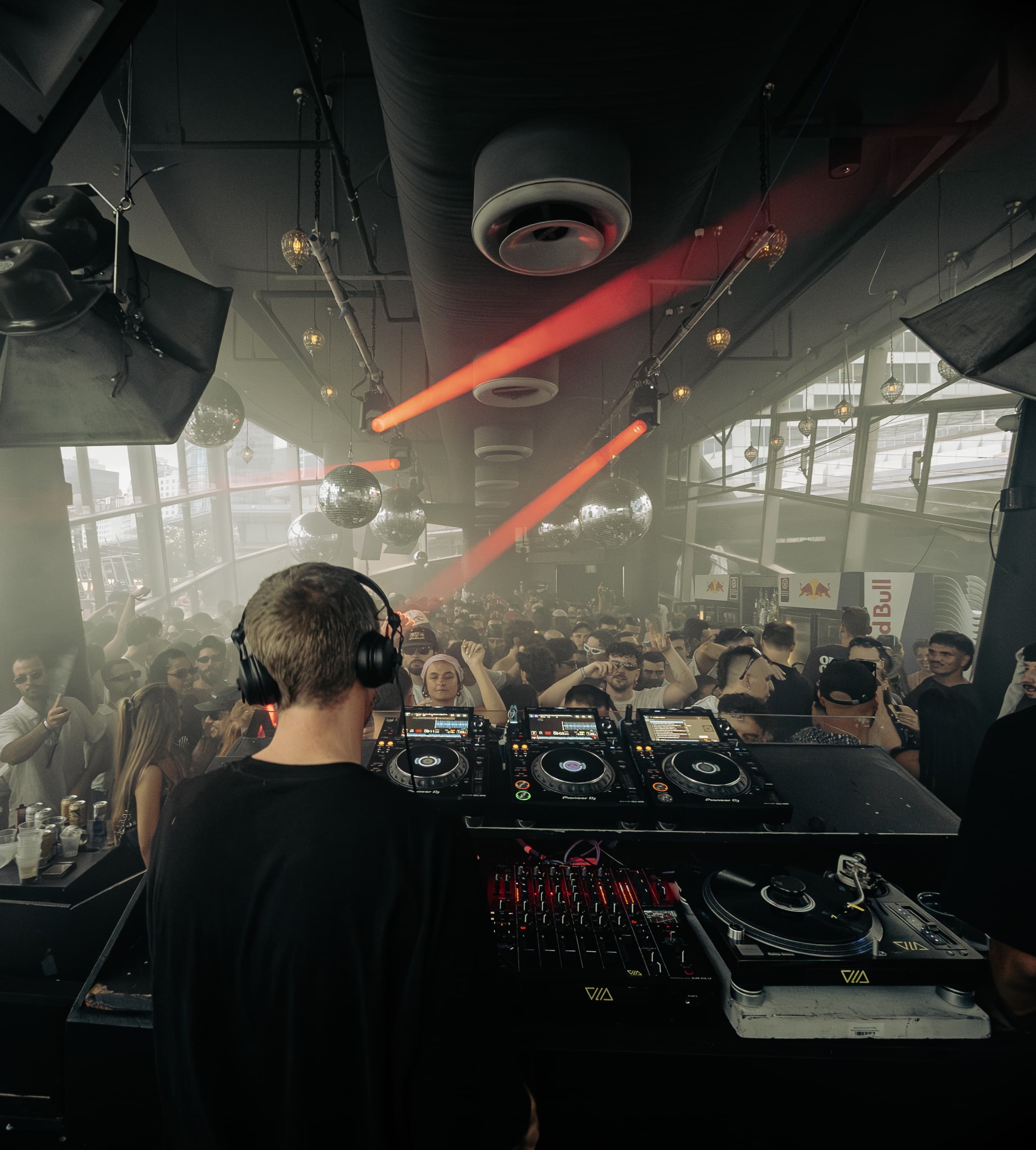 DJ booth at S.A.S.H with Funktion-One sound system