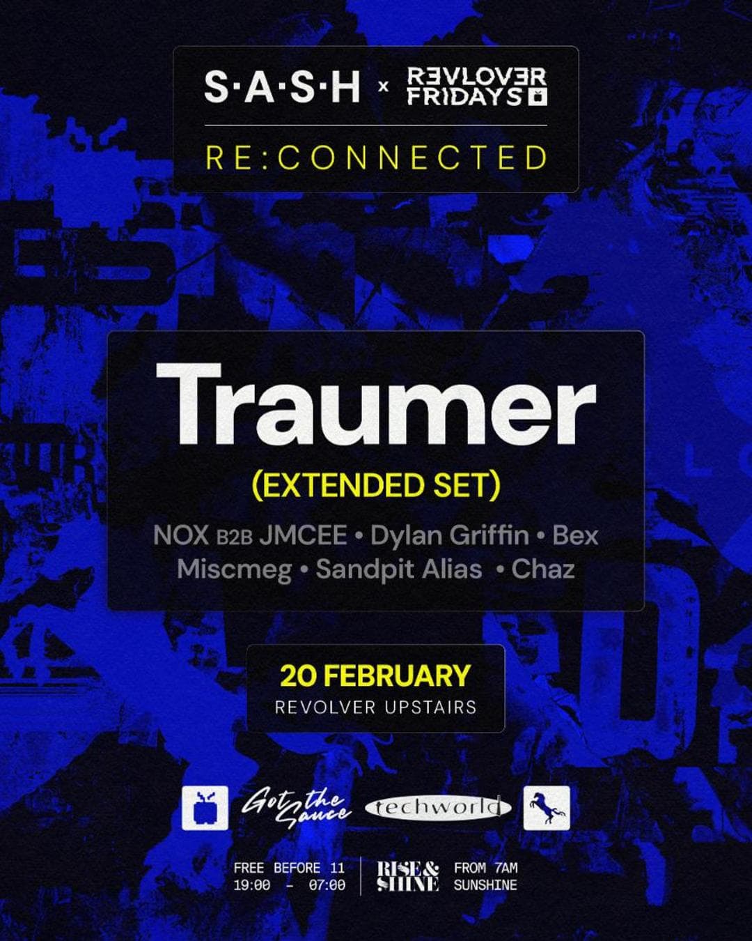 ★ S.A.S.H Melbourne x Revolver ★ Traumer ★ Fri 20th Feb ★