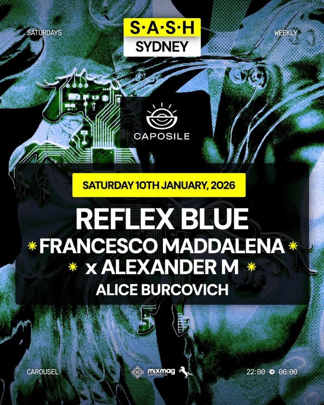 ★ S.A.S.H Sydney ★ After Caposile ★ Reflex Blue ★ Saturday 10th January ★