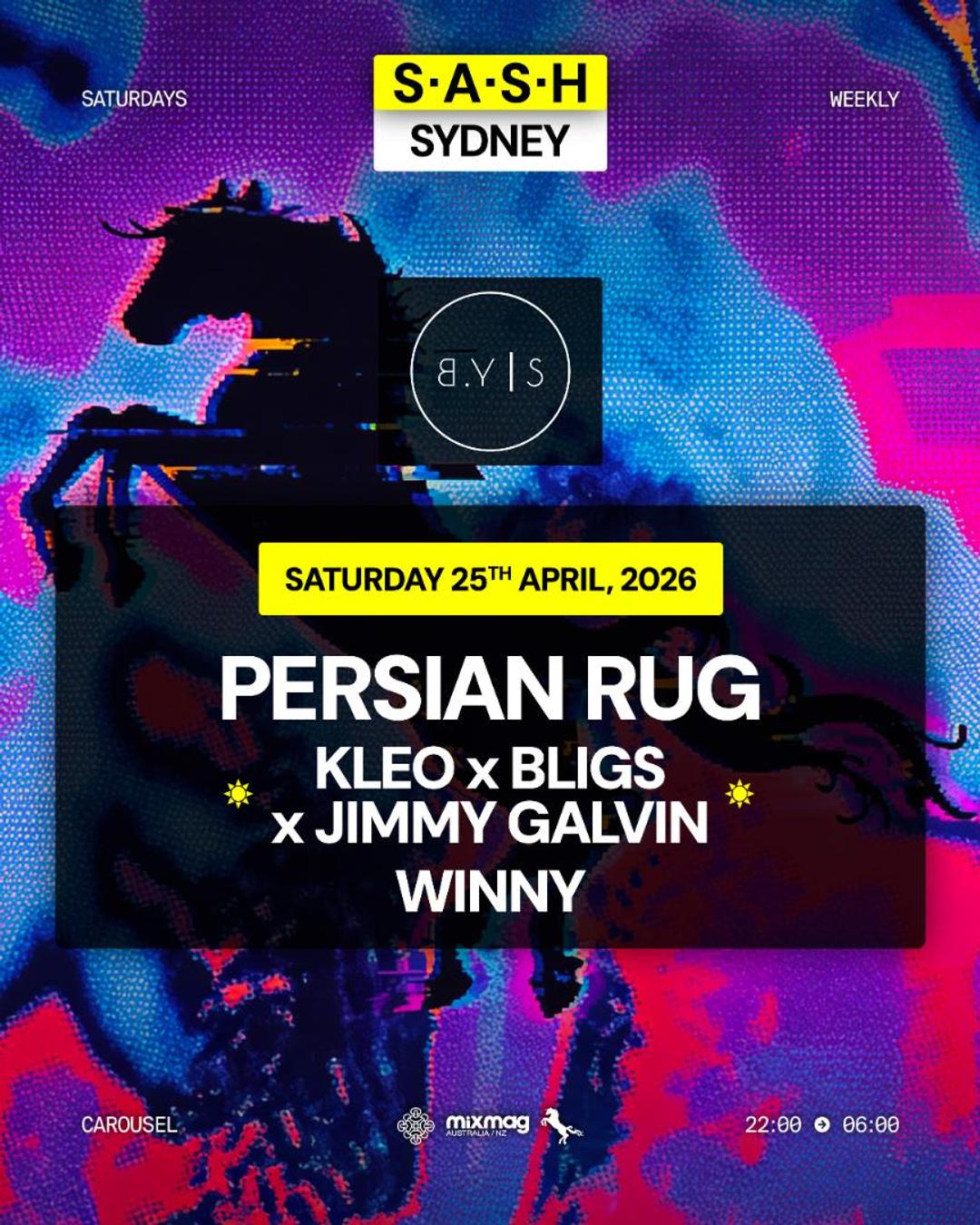 ★ S.A.S.H Sydney x By Your Side ★ Two up & Techno Afters ★ Saturday 25th April ★