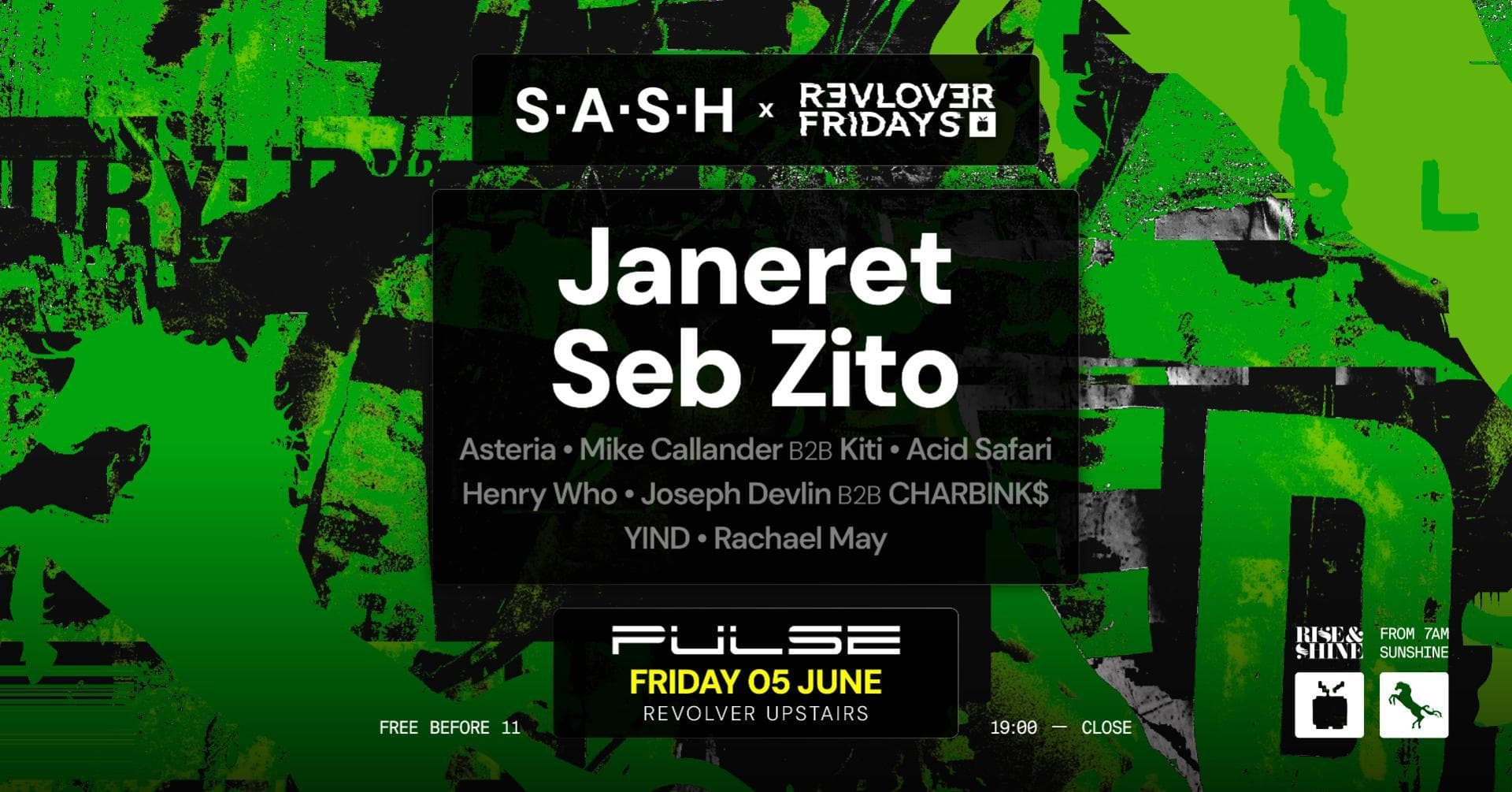 ★ S.A.S.H Melbourne x Revolver ★ Janeret & Seb Zito ★ Fri 3rd April ★