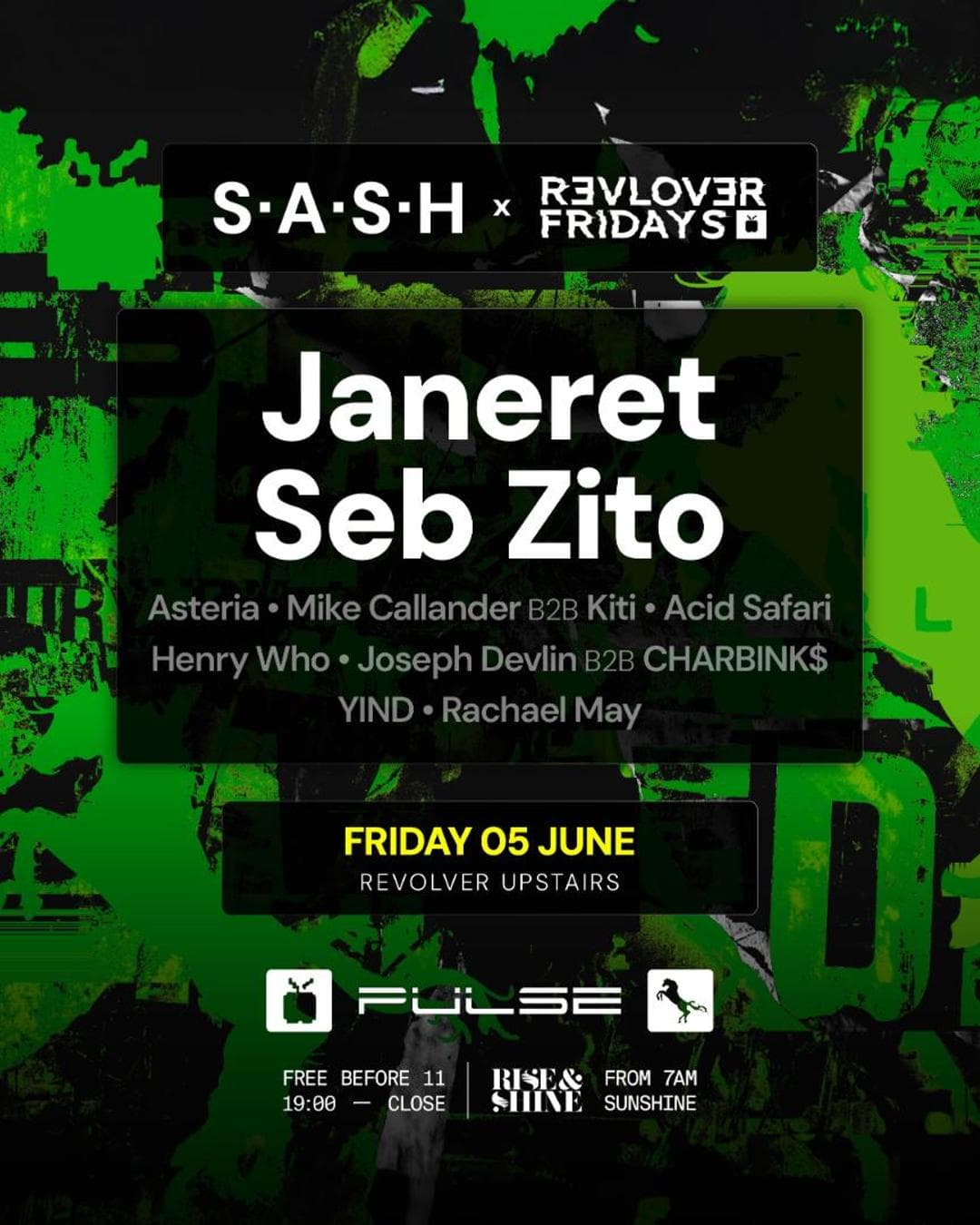 ★ S.A.S.H Melbourne x Revolver ★ Janeret & Seb Zito ★ Fri 3rd April ★